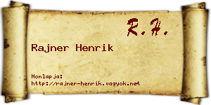 Rajner Henrik névjegykártya